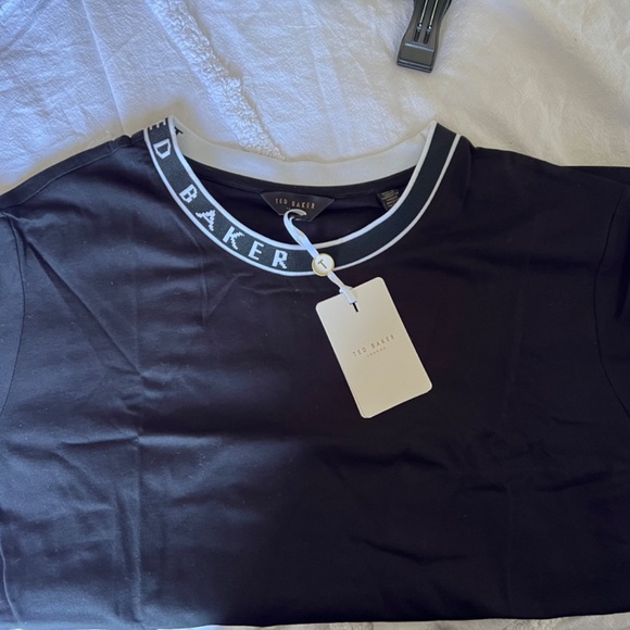 Size 12 NWT Ted Baker Branded Ribbed Tee - Picture 2 of 7